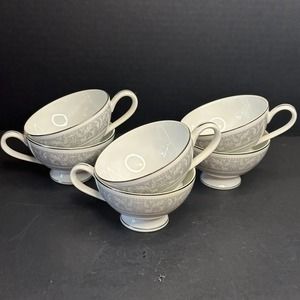 IMPERIAL (JAPAN) Whitney Footed Cup, W Dalton #5671, Set of 6 Coffee/Tea VINTAGE
